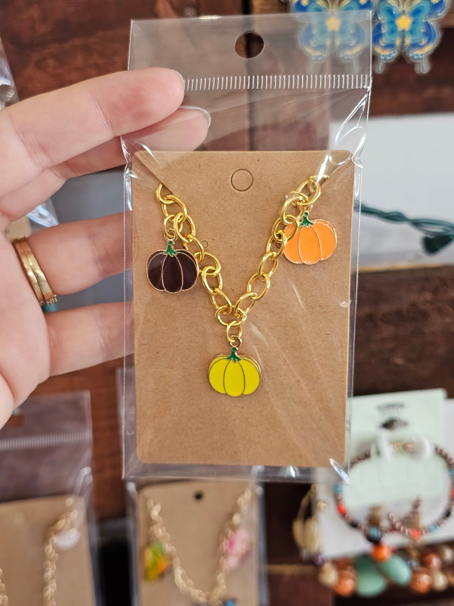 MultiColored Pumpkin Charm Bracelet