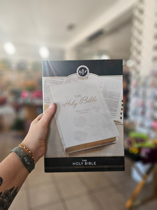 KJV Bible Super Giant Print Faux Leather, White
