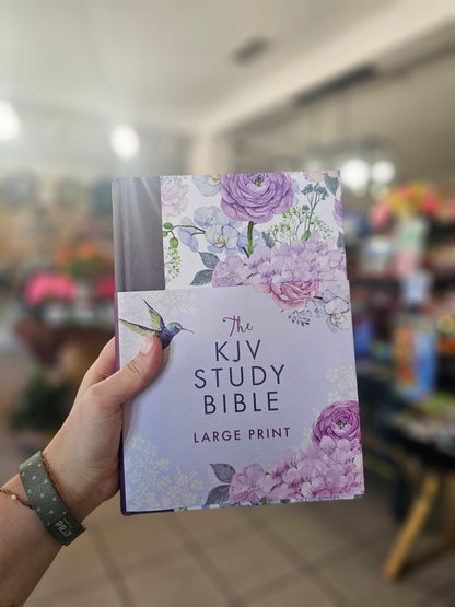 KJV Study Bible Large Print (Violet Hummingbird Edition)
