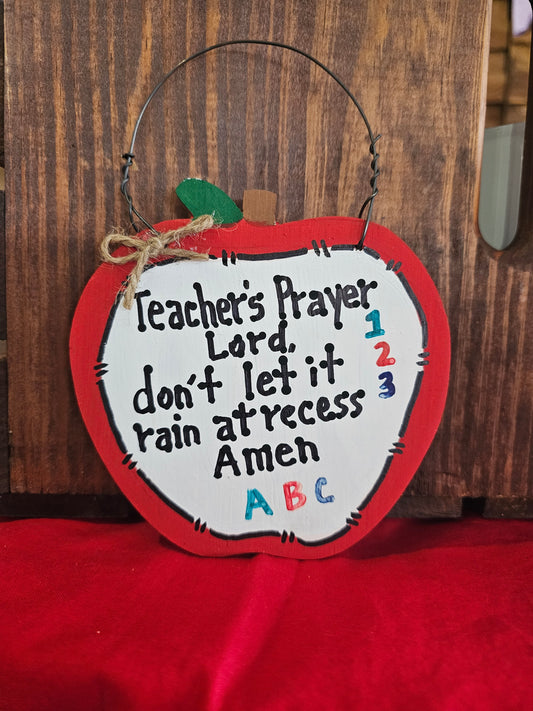 Teacher's Prayer Apple Sign