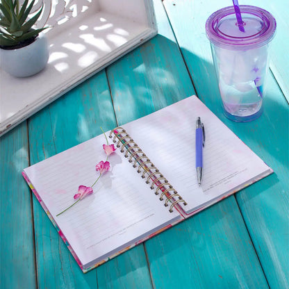 All Things Through Christ Multi-Colored Floral Large Wirebound Journal