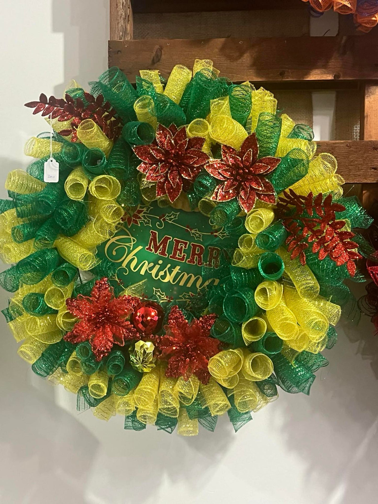 Joyful Christmas Wreath in Red, Green & Yellow