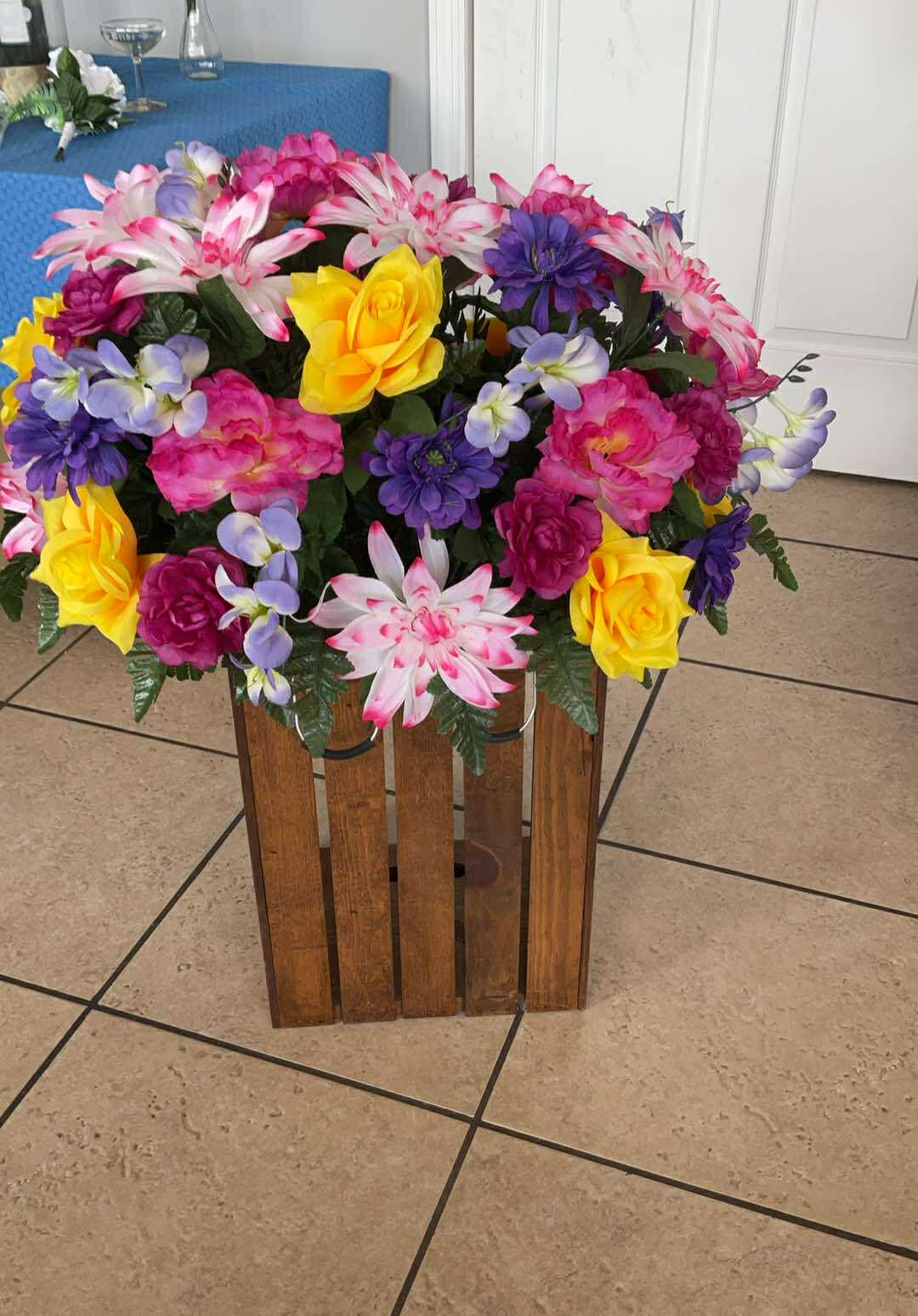 “Sweet Praise” in Pink, Purple & Yellow Arrangement