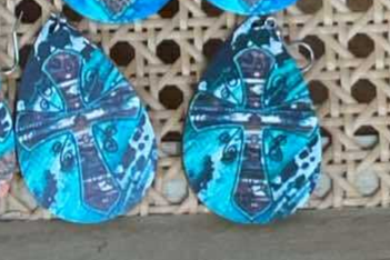 Western Cross Teardrop Earrings