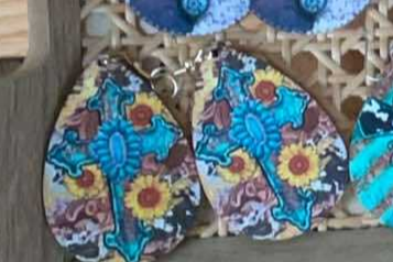 Western Cross Teardrop Earrings