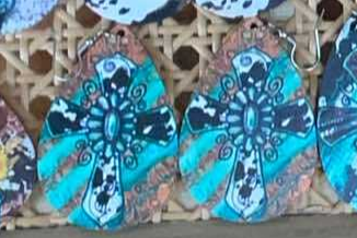 Western Cross Teardrop Earrings