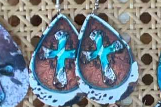 Western Cross Teardrop Earrings
