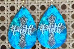Western Cross Teardrop Earrings