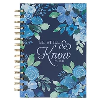 Psalm 46:10 Spiralbound Notebook | Blue Florals