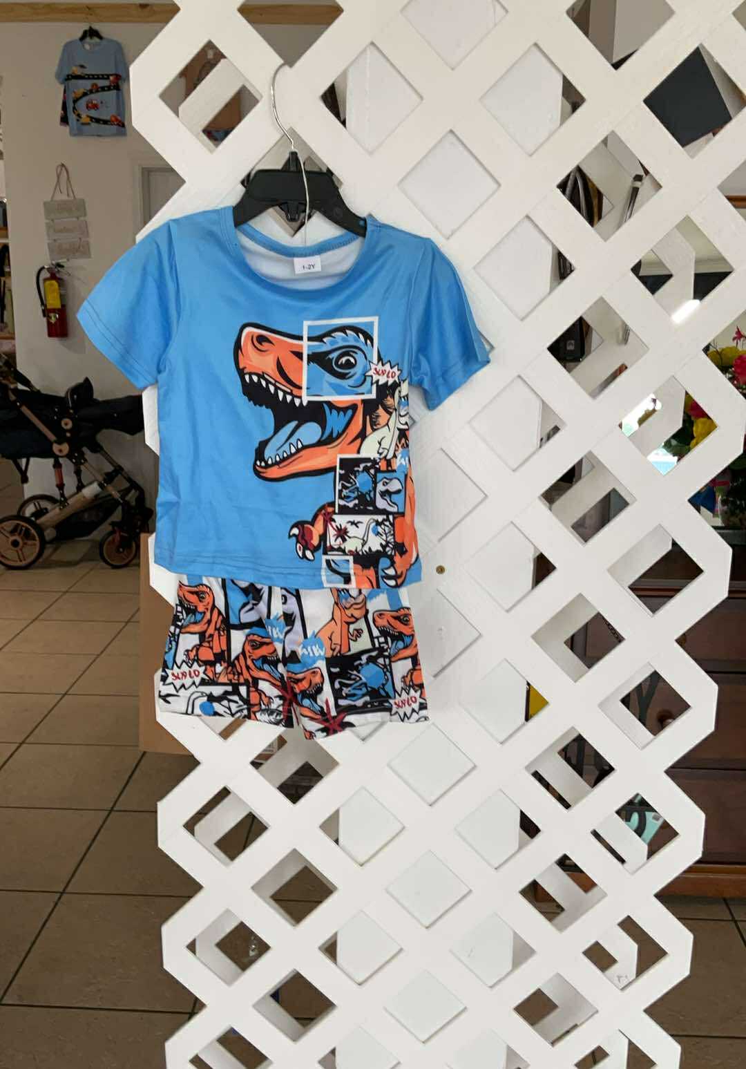 Graphic Novel Dino Shorts Set