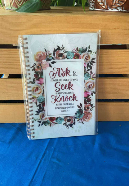 Ask Seek Knock Wirebound Notebook