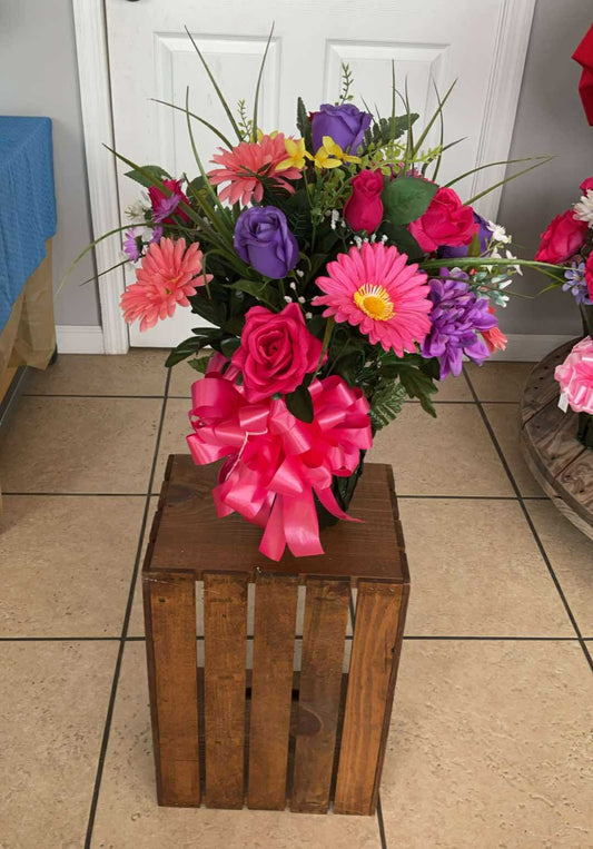 “Spring Promise” in Pink, Purple & Yellow Arrangement