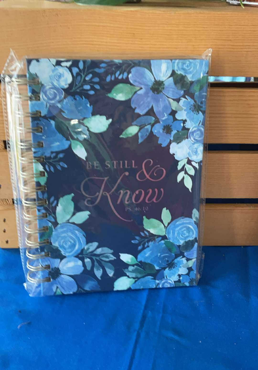 Psalm 46:10 Spiralbound Notebook | Blue Florals