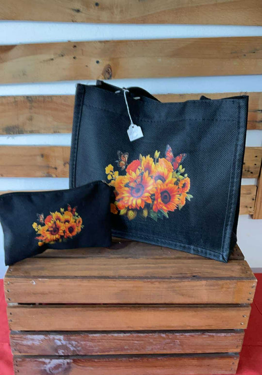 2PC Sunflower Canvas Bag Set