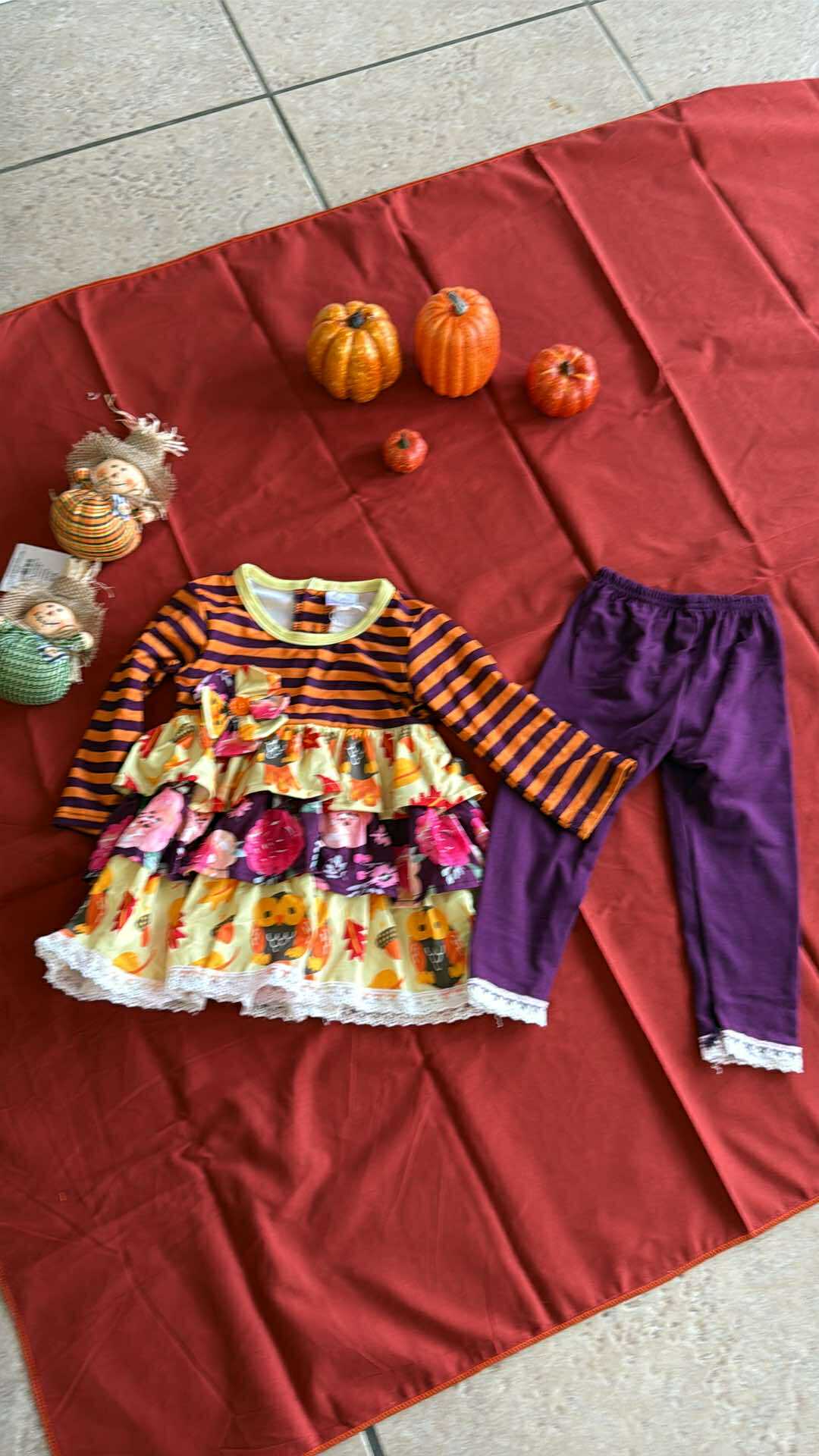 Fall Chick Ruffle Pants Set