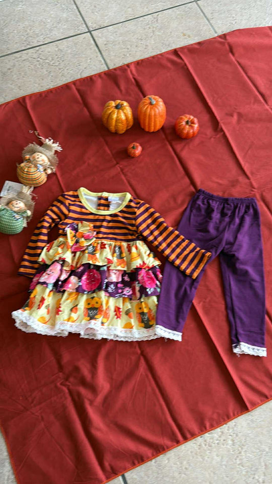 Fall Chick Ruffle Pants Set