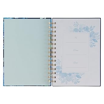 Psalm 46:10 Spiralbound Notebook | Blue Florals
