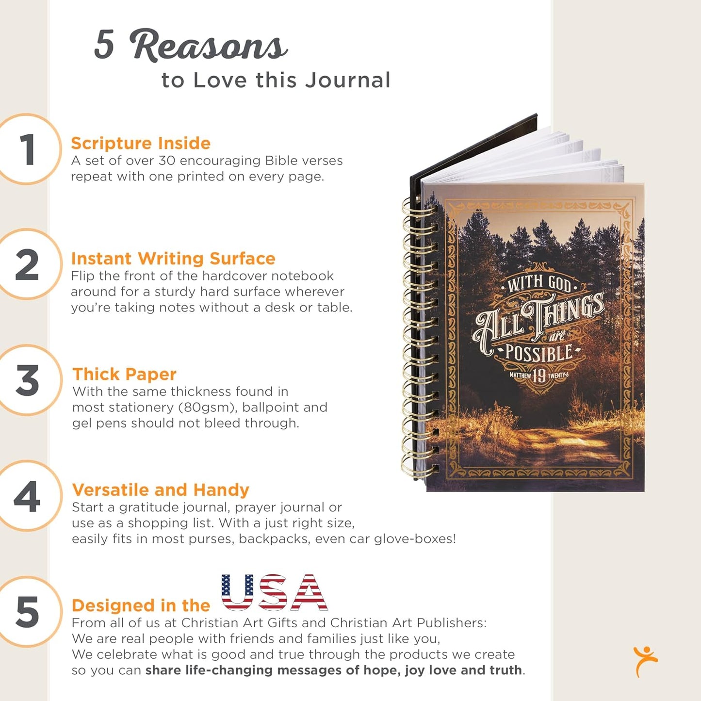 Matthew 19:26 Spiralbound Notebook | Woods