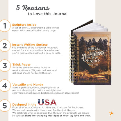 Matthew 19:26 Spiralbound Notebook | Woods