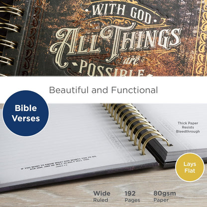 Matthew 19:26 Spiralbound Notebook | Woods