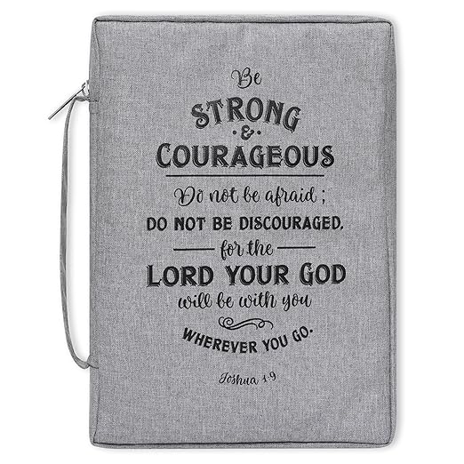 Strong and Courageous Poly-Canvas Bible Cover - Large