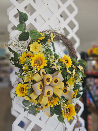 Sunflower  Grapevine Wreath