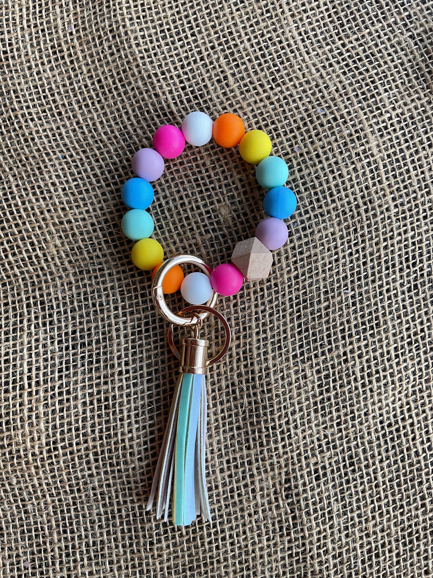 Neon Beaded Key Ring