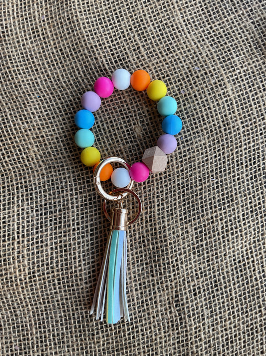 Neon Beaded Key Ring