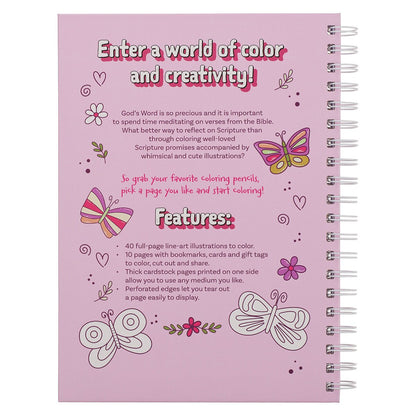 My Favorite Bible Verses Pink Wirebound Coloring Book for Girls