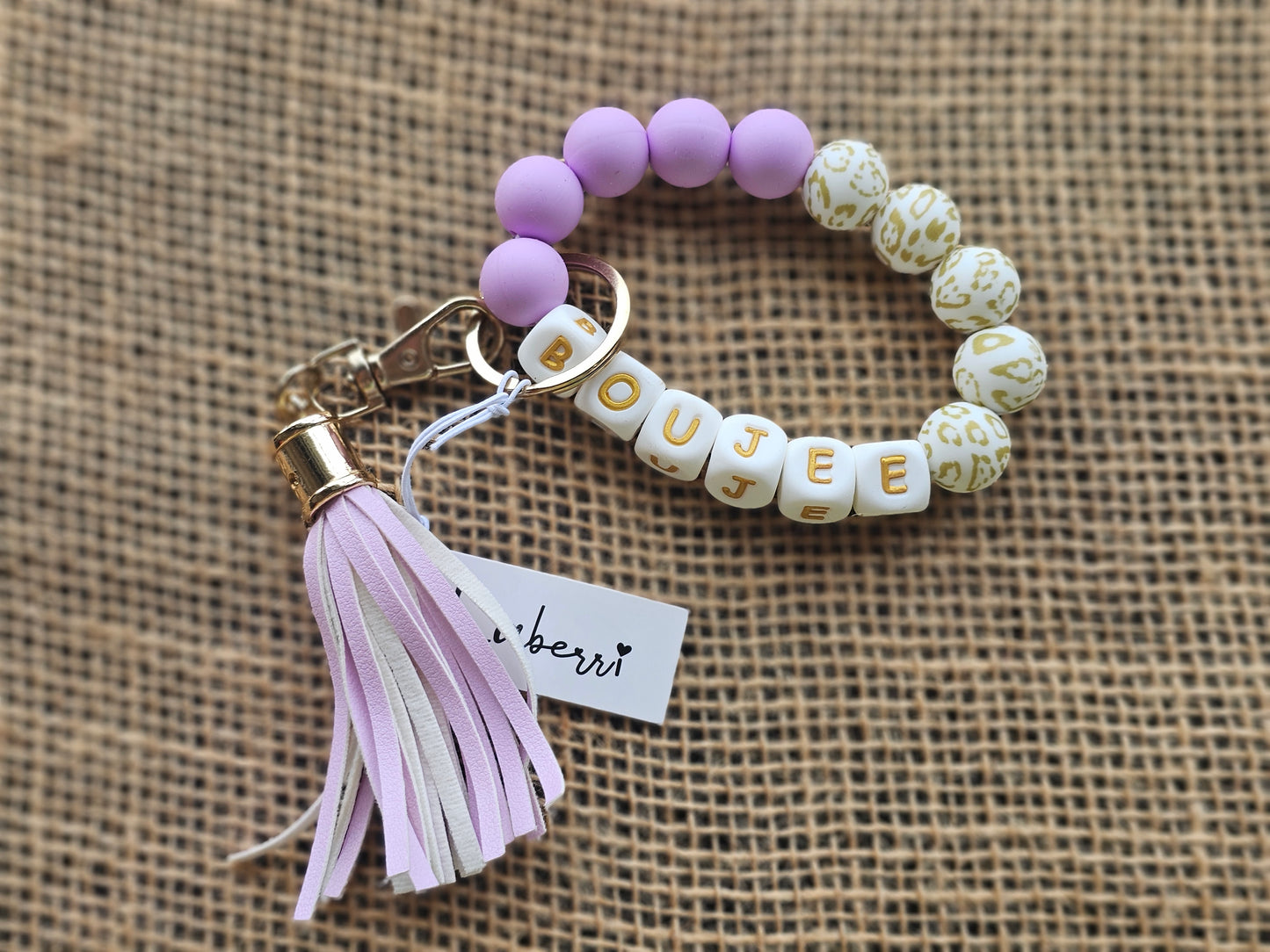 BOUJEE Leopard Beaded Key Ring