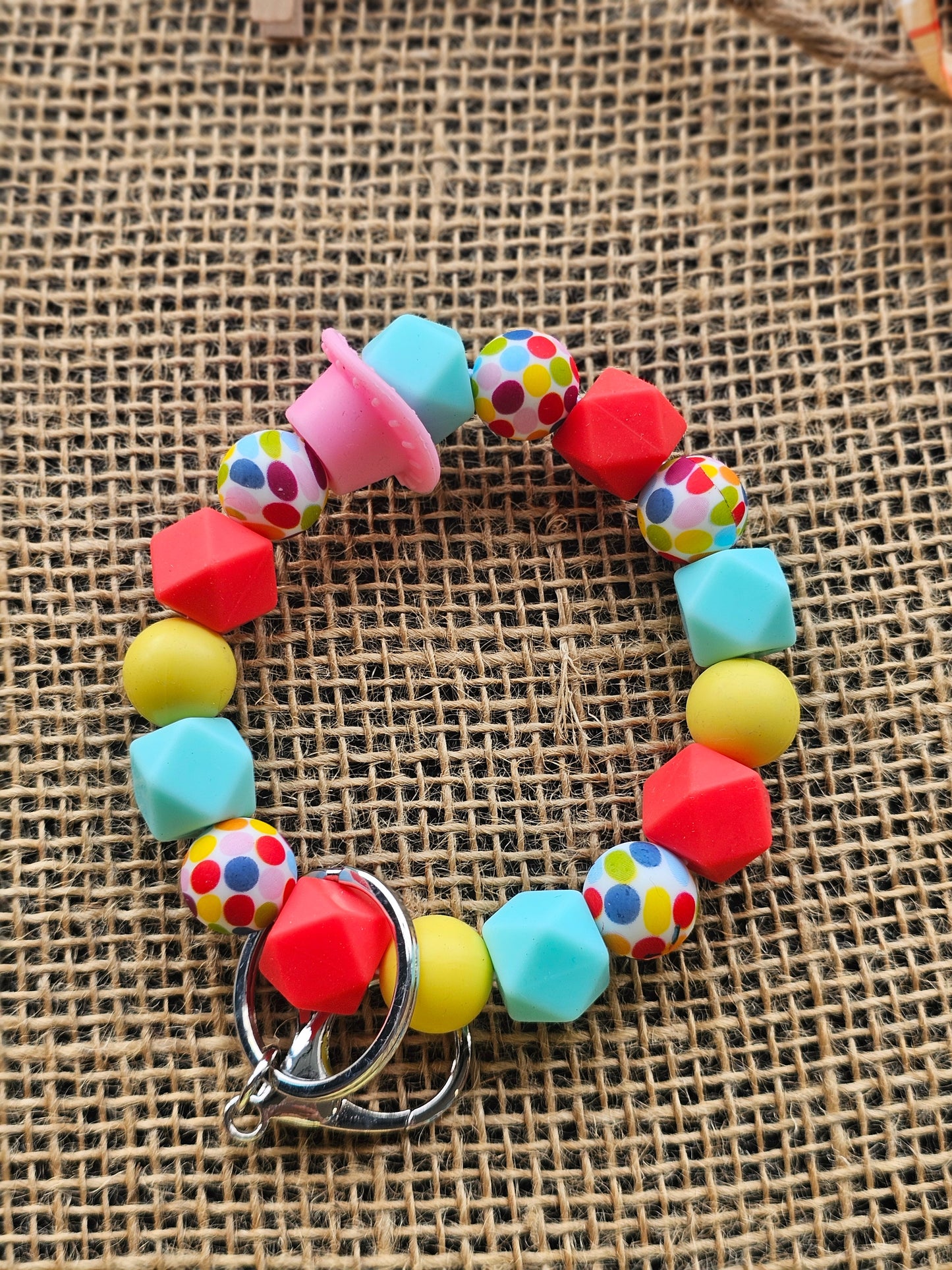 Confetti Cowgirl Beaded Key Ring