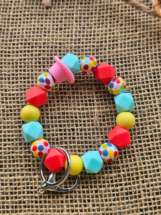 Confetti Cowgirl Beaded Key Ring