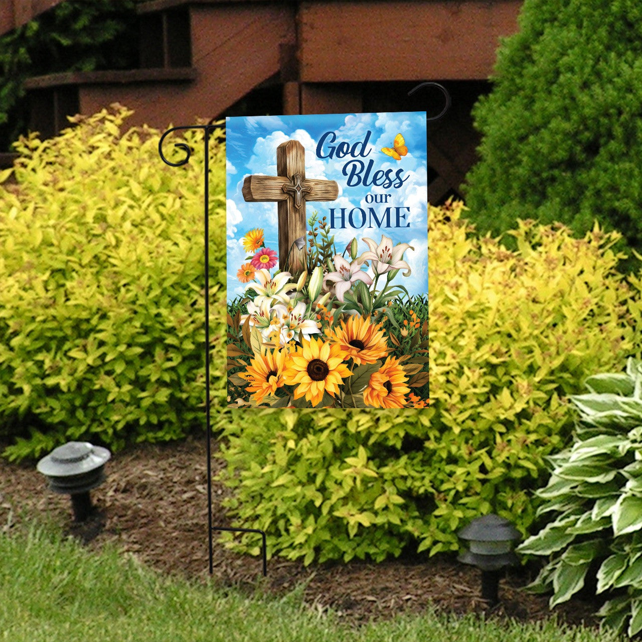 God Bless Our Home Garden Flag