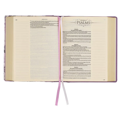 Purple Floral Journaling Bible (Leather) | KJV