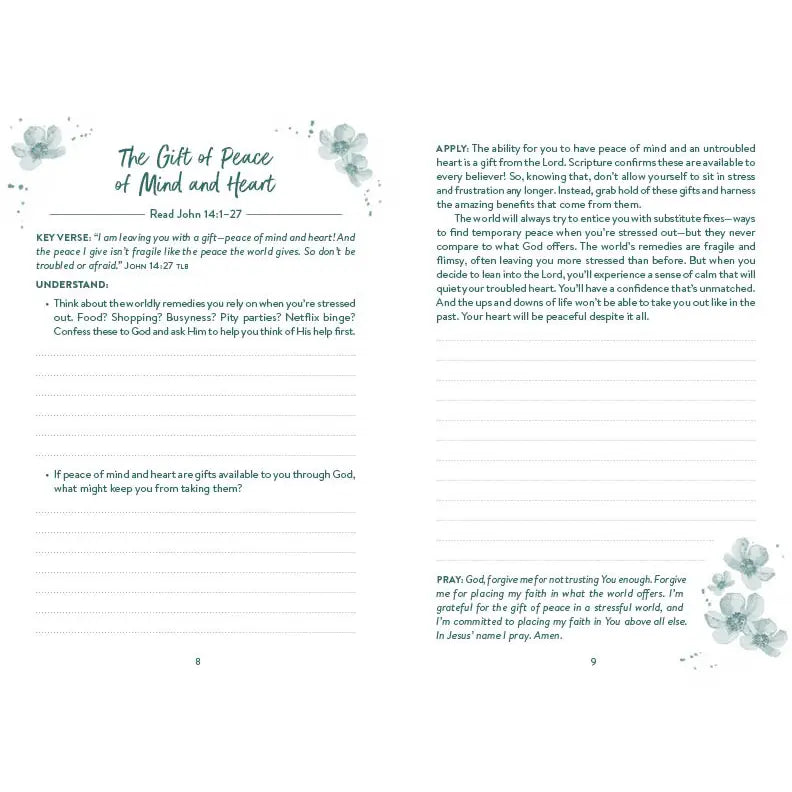 The 5-Minute Bible Study Journal For A Less Stressed Life