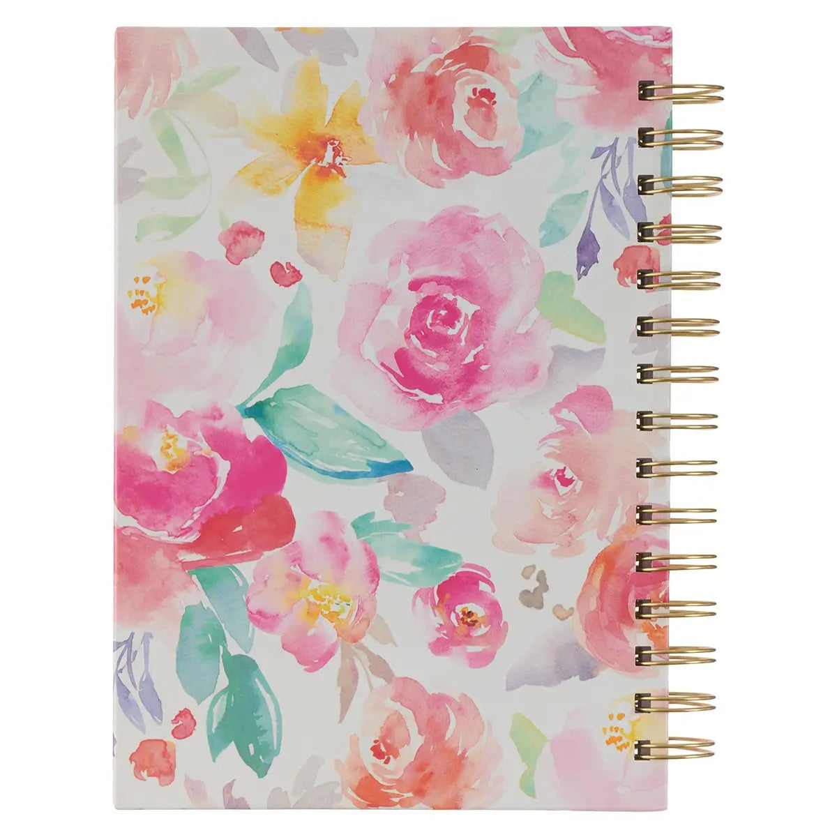 All Things Through Christ Multi-Colored Floral Large Wirebound Journal