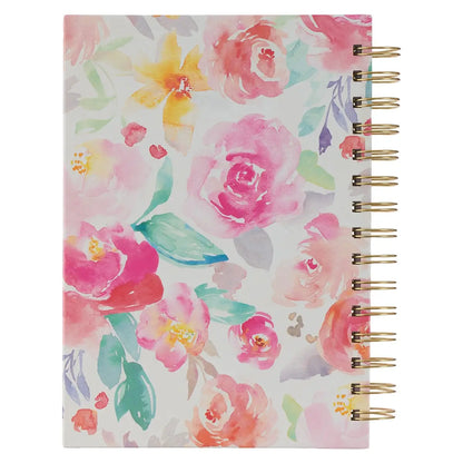 All Things Through Christ Multi-Colored Floral Large Wirebound Journal
