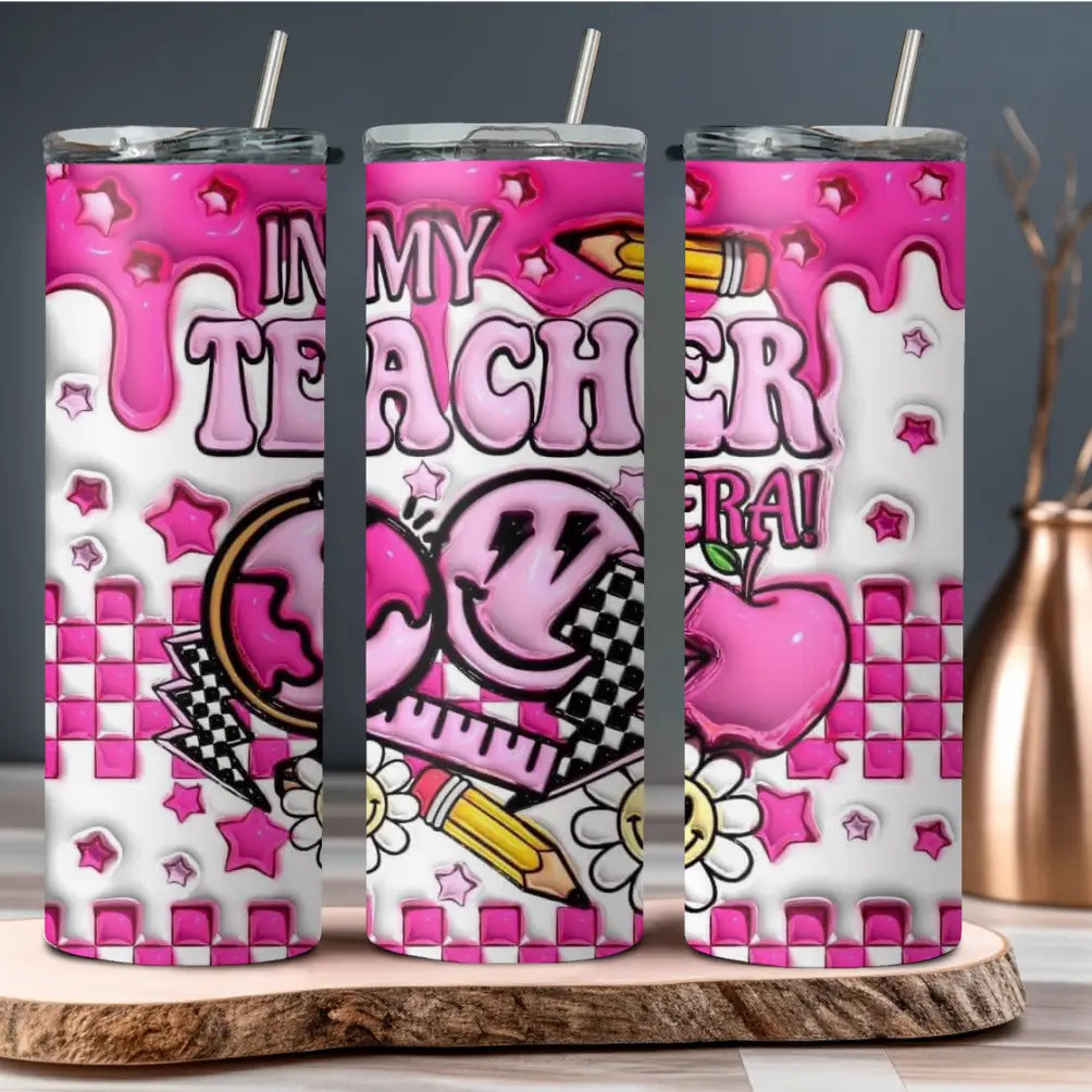 Pink in My Teacher Era 3D Tumbler